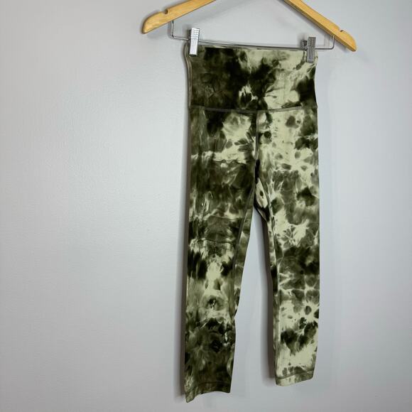 Lululemon Align High-Rise Crop 21" Diamond Dye Light Sage Medium Olive Sz2 - Picture 4 of 11